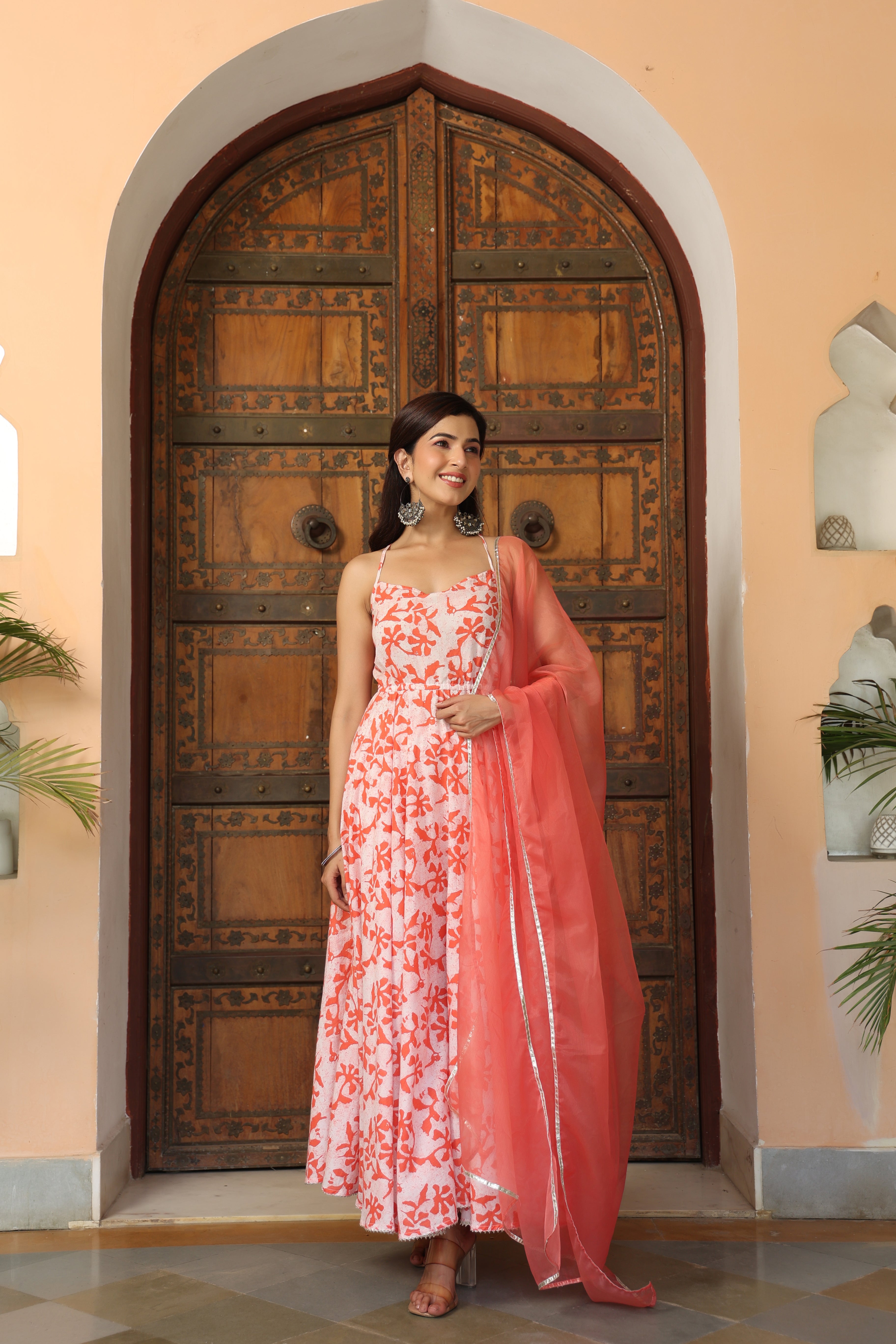 Festival Wear Pink Floral Anarkali Suit For Girls | Anarkali Dress Floral |  3d-mon.com