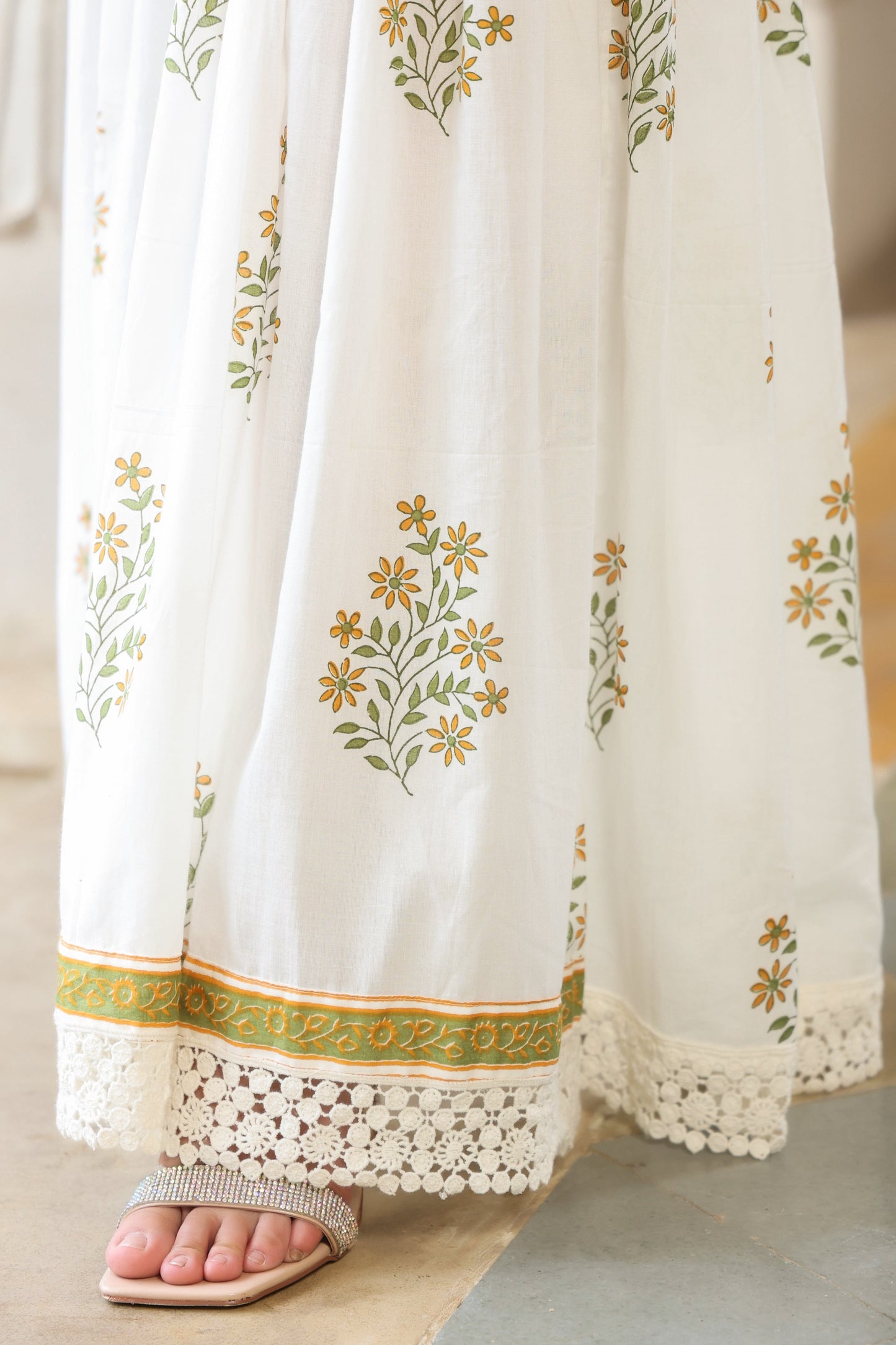 RAAGINI  Cotton White Sharara Suit with Mulmul Dupatta