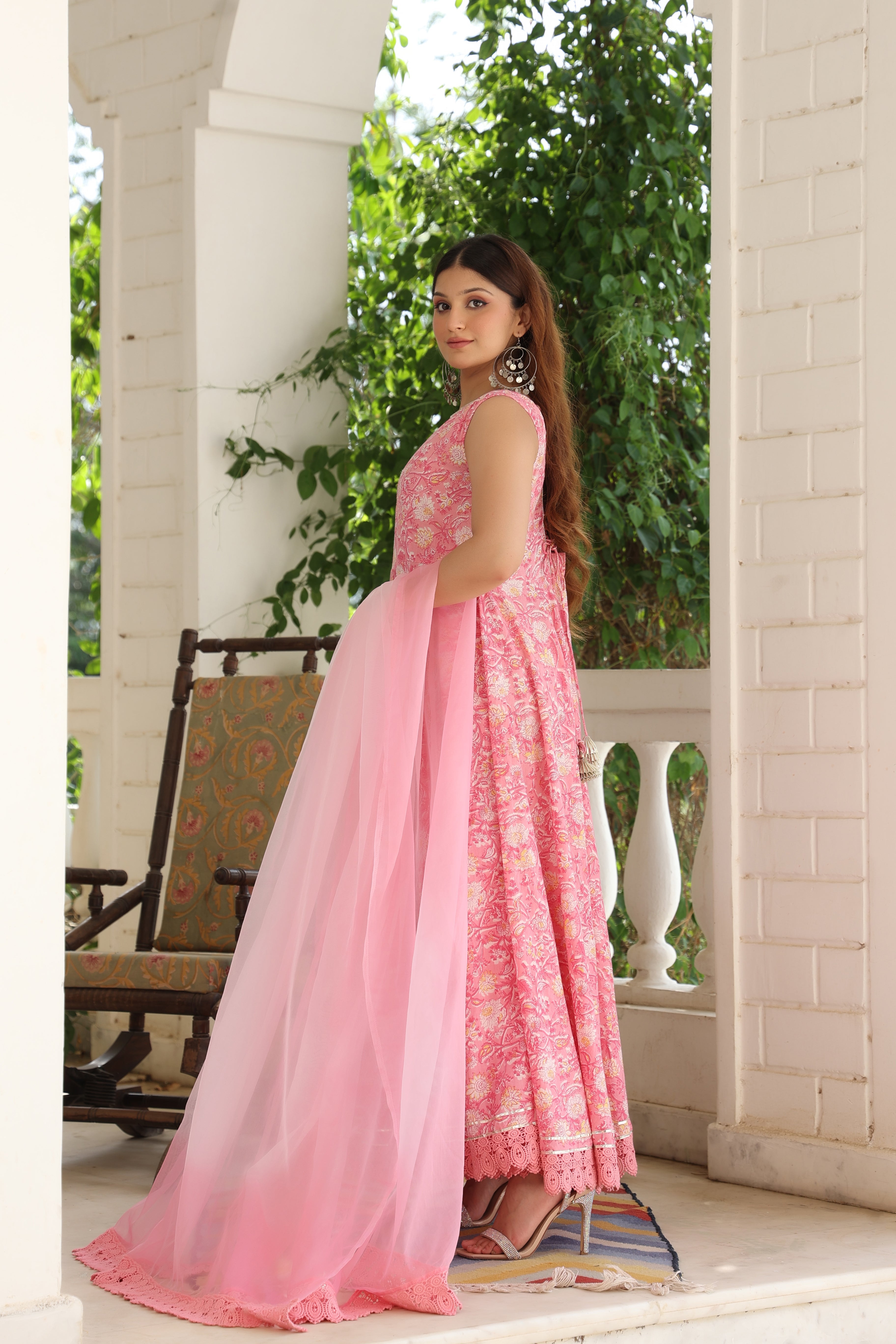 Pink Embroidered Anarkali And Dupatta | Backless dress formal, Formal  dresses long, Lehenga designs