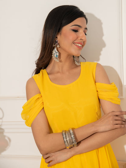 YELLOW GEORGETTE GOWN